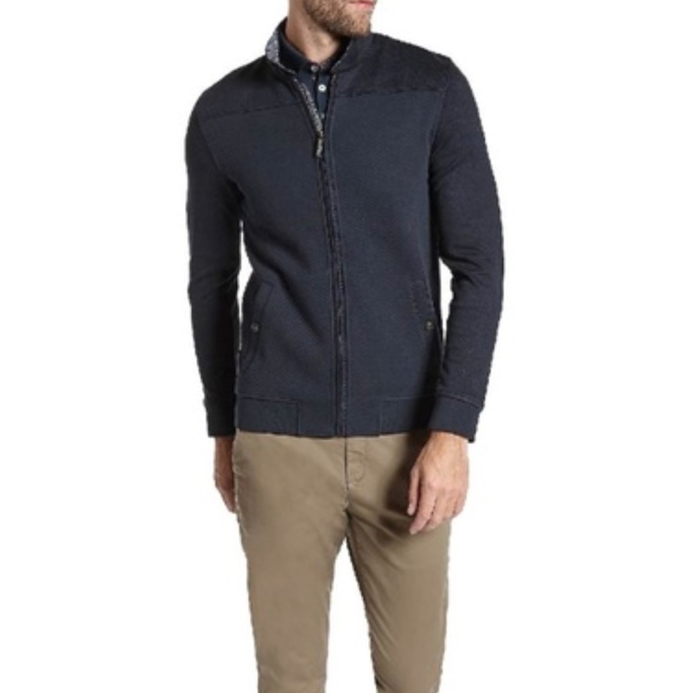 Ted Baker London Small Size 2 Lapin Navy Blue Quilted Zip Up Jacket